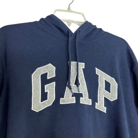 GAP Navy Kangaroo Pockets Hoodie Size Small - Picture 3 of 10